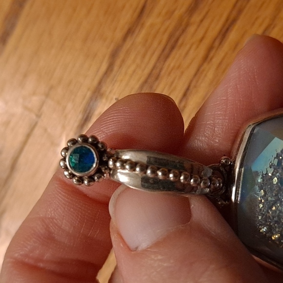 3" COLLEEN LOPEZ CL 35g MYSTIC QUARTZ DRUZY STERLING SILVER PENDANT ENHANCER - Picture 5 of 11